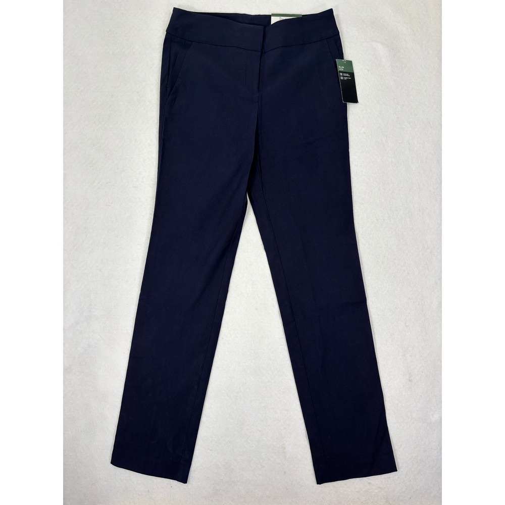 Worthington Navy Straight-Leg Dress Pants